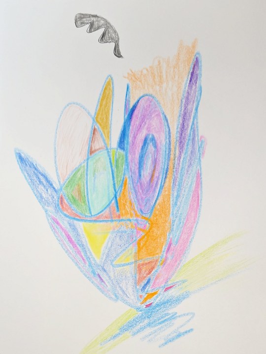 Self-portrait, colored pencil
